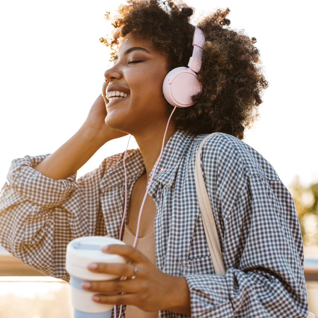 woman listening to music